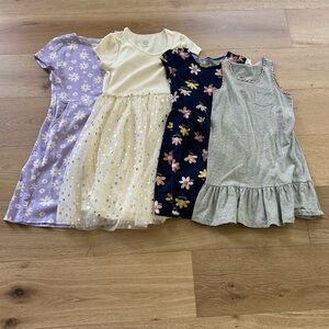 Kids Dress Set in Purple, Cream, Navy, and Gray